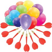 JoyX Dart Balloon Game Jumbo Fun Set Includes 144 Dart Balloons and 11 Plastic Darts with Copper Tips, Exciting Outdoor Game for Children and Adults, Best Carnival, Birthday Party and Backyard Fun