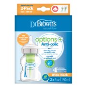 Dr. Brown's Options+ Wide-Neck Baby Bottle, 5 Ounce, 2-Pack