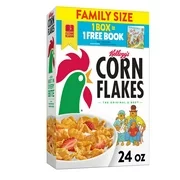 Kellogg's Corn Flakes Breakfast Cereal, 8 Vitamins and Minerals, Healthy Snacks, Original, 24oz, 1 Box