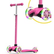 Swagtron K5 3-Wheel Kids Scooter with Light-Up Wheels Height-Adjustable for Boys or Girls Ages 3+