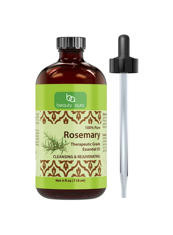 Beauty Aura Rosemary Essential Oil - 4 fl oz (118 ml)