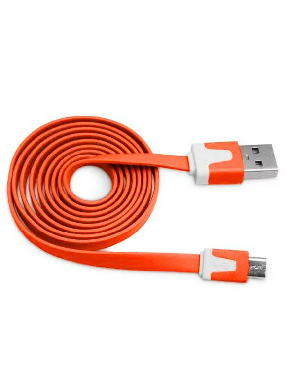 Importer520 Orange 1.8m 6 Ft (Extra Long) Micro USB Data Sync Charger Cable forSamsung DROID CHARGE 4G Android Phone (Verizon Wireless)