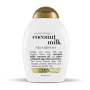 OGX Nourishing + Coconut Milk Moisturizing Shampoo for Strong & Healthy Hair, with Coconut Milk, Coconut Oil & Egg White Protein, Paraben-Free, Sulfate-Free Surfactants, 13 fl.oz