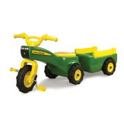 John Deere Pedal Tractor And Wagon, Kids Ride On Tractor Tricycle, Green + Yellow