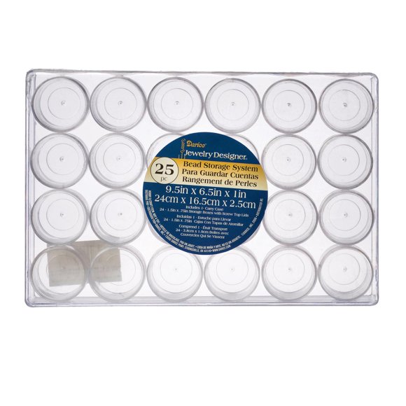 Darice Clear Bead Storage System, 9.5 x 6.375 x 1.125 inches