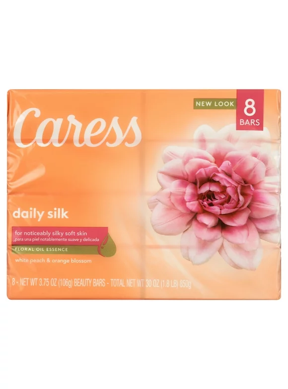 Caress Bar Soap Daily Silk 8 Bars, 30 oz