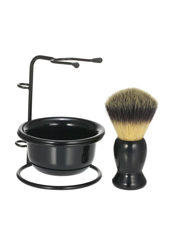 Shaving Brush Stand & Bowl Set Metal Shaving Brush Holder Soap Bowl Mug for Men Beard Removal Tools