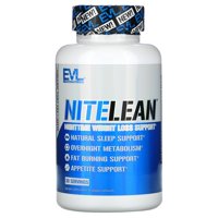 EVLution Nutrition NiteLean, Nighttime Weight Loss Support, 30 Veggie Capsules