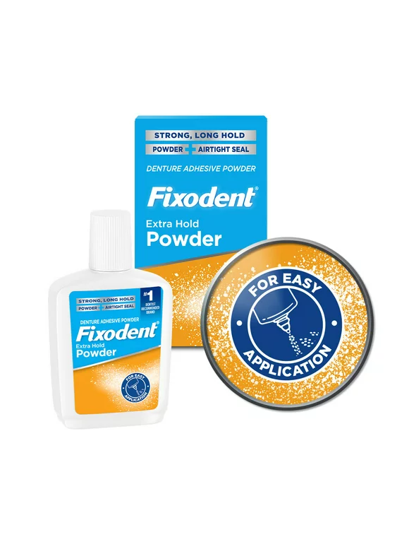 Fixodent Extra Hold Denture Adhesive Powder, 2.7 oz