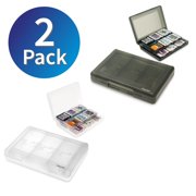 Insten 2 packs 24-in-1 Game Card Cases For Nintendo 3DS / 3DS XL LL (White & Smoke)