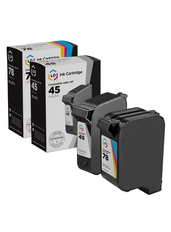 LD Products Ink Cartridge Replacements for HP 45 & 78 (1 Black, 1 Color, 2-Pack) for use in DeskJet: 990cxi 990cse 995 995C 995ck | Fax: 1220 & 1220xi | OfficeJet: G55 G55xi G85 & G85xi