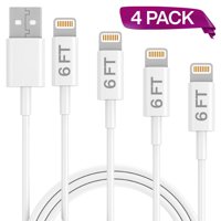 iPhone Charger Lightning Cable - Ixir, 4 Pack 6FT USB Cable, Compatible with Apple iPhone Xs,Xs Max,XR,X,8,8 Plus,7,7 Plus,6S,6S Plus,iPad Air,Mini/iPod Touch/Case, Charging & Syncing Cord