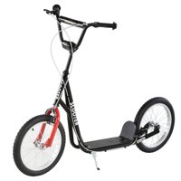 Aosom Kids and Teens Ride On Scooter with Adjustable Handlebar, Dual Brakes, and Inflatable Wheels For Kids 5+