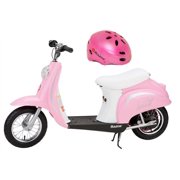 Razor Pocket Mod Bella 24V Electric Girl Scooter and Pink Youth Safety Helmet