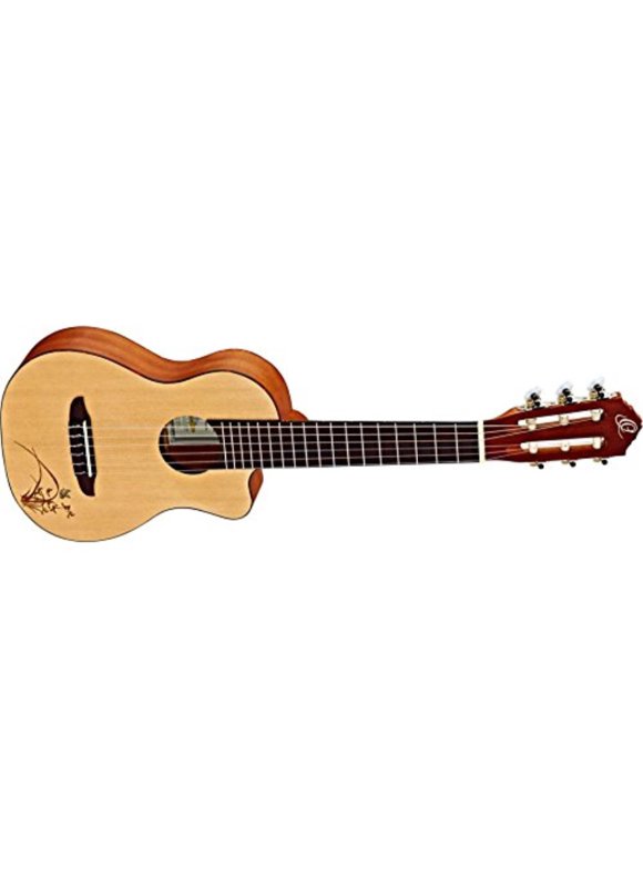 Ortega Guitars RGL5C Guitarlele Series 1/8 Size Cutaway Nylon 6-String Guitar, Spruce Top and Mahogany Body