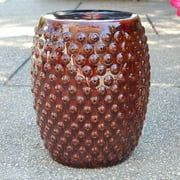 International Caravan Perforated Drum Ceramic Garden Stool
