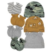 Gerber Baby Boy Organic Caps and Mittens Bundle, 7-Piece Set