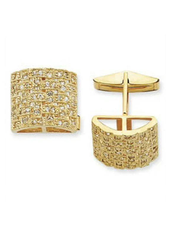 Diamond Essence Cuff Links with 2.10 cts.t.w of Round Brilliant Melee - QQ319
