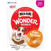 Milk-Bone Wonder Bones Paw Rockers with Real Chicken, Long Lasting Dog Treats, Mini, 18.8 Ounces