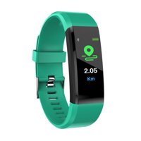 Waterproof Color Screen Smart Bracelet Sports Pedometer Watch Fitness Running Walking Tracker Heart Rate Pedometer Smart Band Green