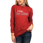 Arkansas State Red Wolves Women's Home Team Elbow Patch Tri-Blend T-Shirt - Scarlet