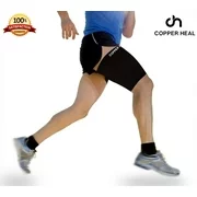 Thigh Compression Recovery Sleeve by COPPER HEAL - Recover from Sore Pulled Hamstring and Groin Strain Pain Sprains Tendinitis Injury Quadriceps Muscle Tear