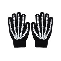 Skeleton Gloves Glow in the Dark Halloween Costume Full Finger Gloves