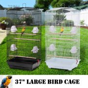 Zimtown 37" Large Bird Cage for Parrot, Cockatiel & Canary Black