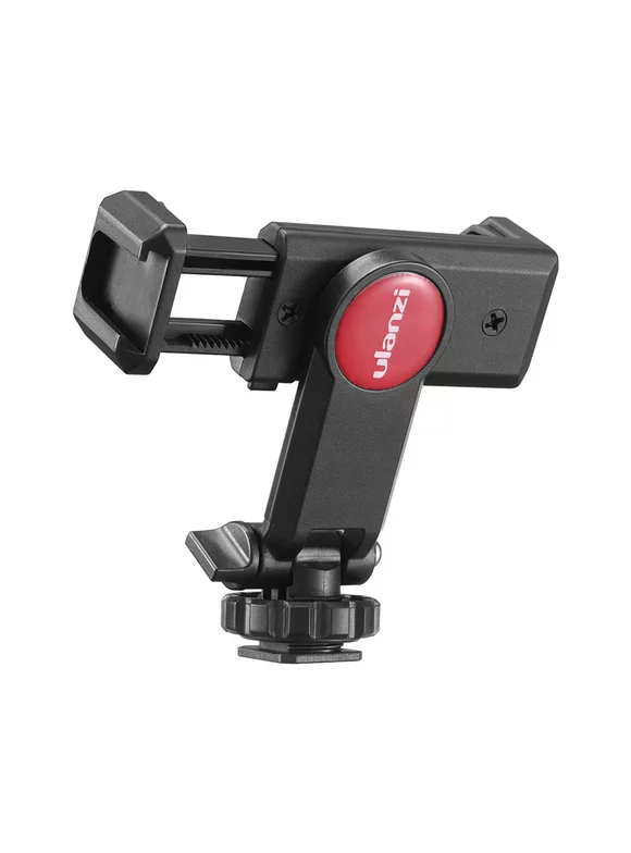 ULANZI Universal Phone Tripod Mount with Cold Shoe Mount, Rotates and Adjustable Clamp Holder Smartphone Clip Adapter