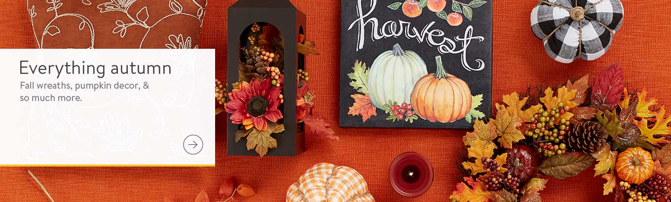 Everything autumn.  Fall wreaths, pump decor, and so much more.