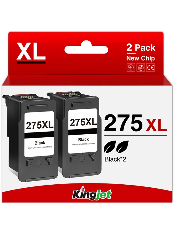 275XL Ink Cartridge for Canon Ink 275 XL 275XL Black Ink Cartridge for Canon PIXMA TS3520 TS3522 TS3500 TR4720 TR4700 Printer (2 Black)