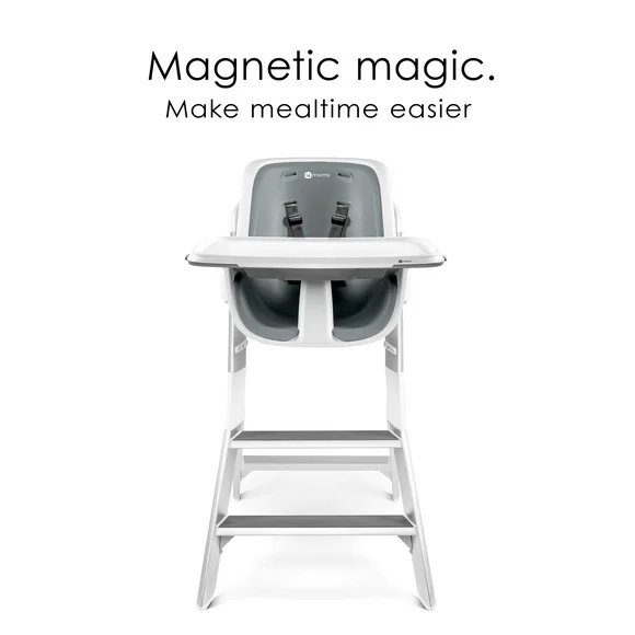 4moms High Chair with Magnetic Tray, White/Grey, Unisex