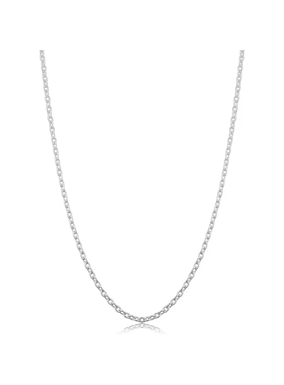 .925 Sterling Silver 1mm Cable Chain Necklace, 16” to 30”, Women, Girls, Unisex
