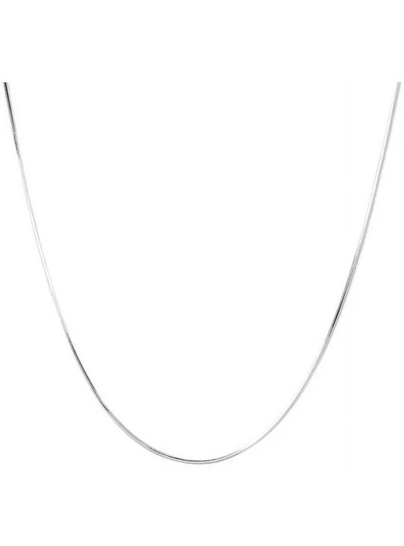 925 Sterling Silver 1mm Snake Chain Necklace, 16” to 30”, with Lobster Clasp, for Women, Girls, Unisex