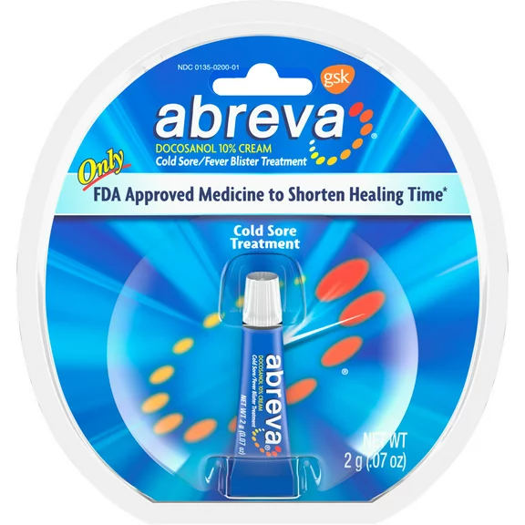 Abreva Docosanol 10% Fever Blister and Cold Sore Treatment, 0.07 oz