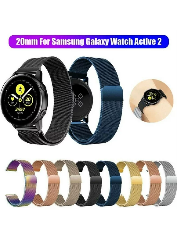 Amerteer For Samsung Galaxy Watch Active/Active2 Magnetic Milanese Loop Wristwatch Band Strap Gear Sport Smartwatch Girls Women Men