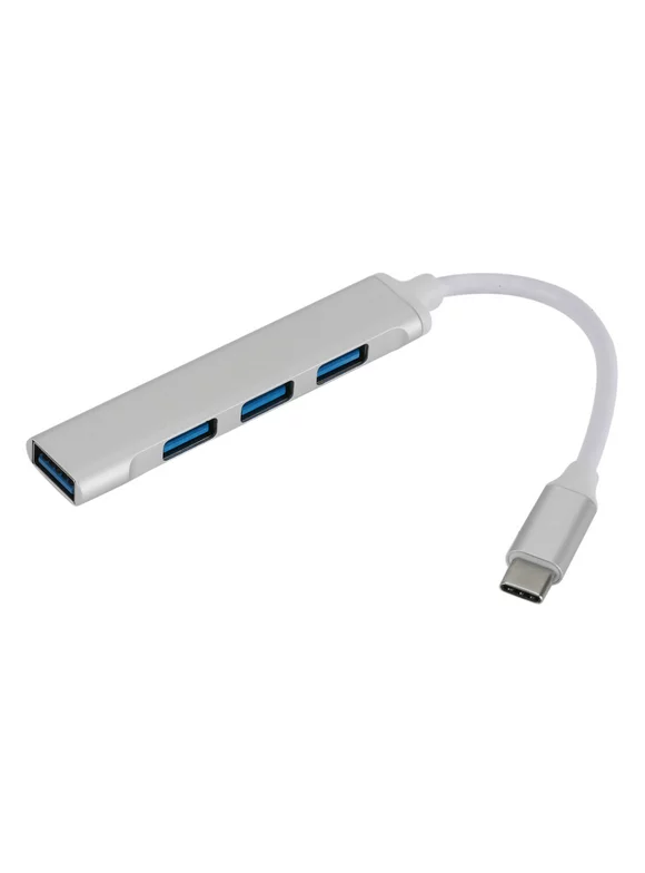 Andoer USB C Hub, 4 Port USB 3.0 Data Hub Adapter, Portable Aluminum Alloy Splitter for Phone Computer Pad