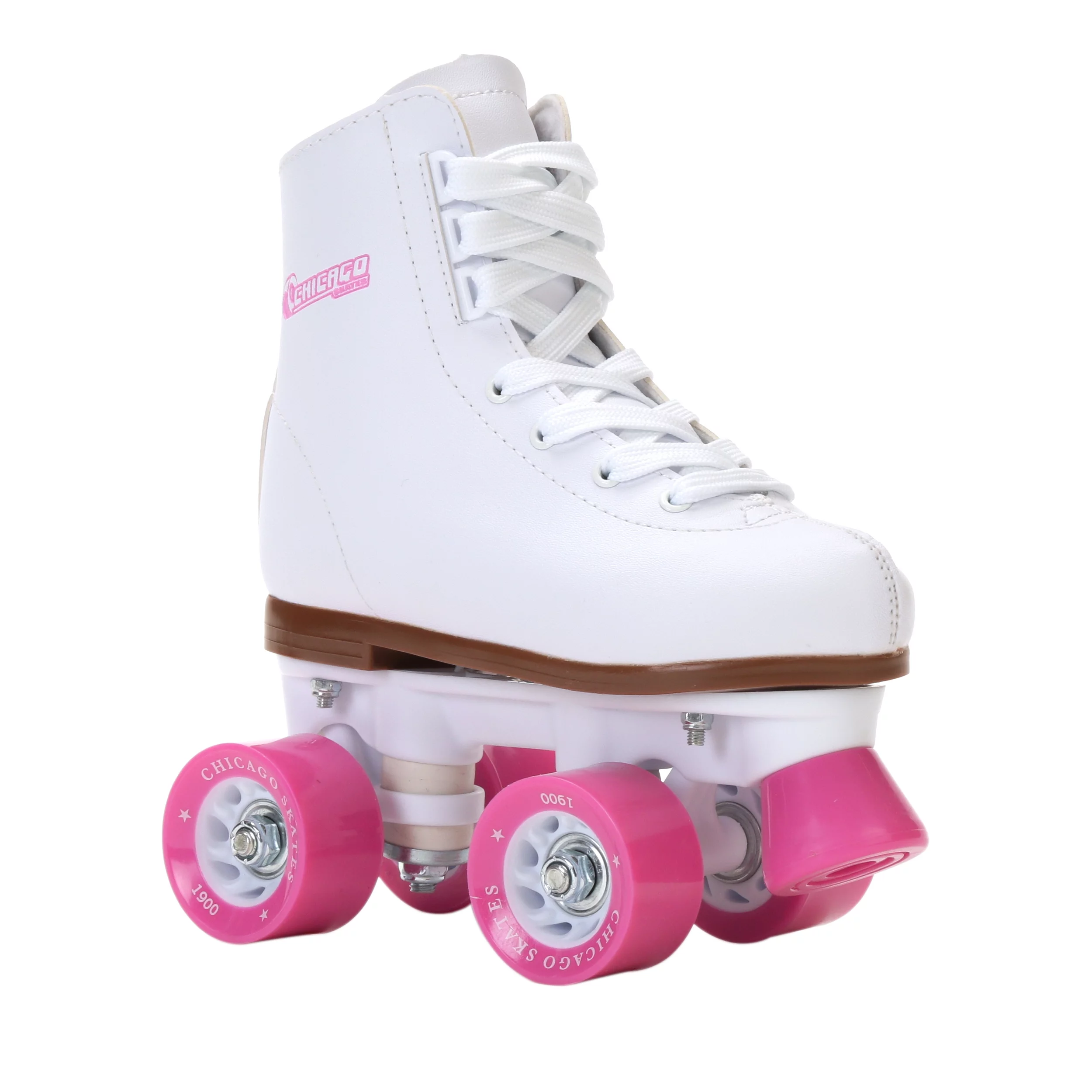 Chicago Girls' Classic Quad Roller Skates White Junior Rink Skates, Size 1