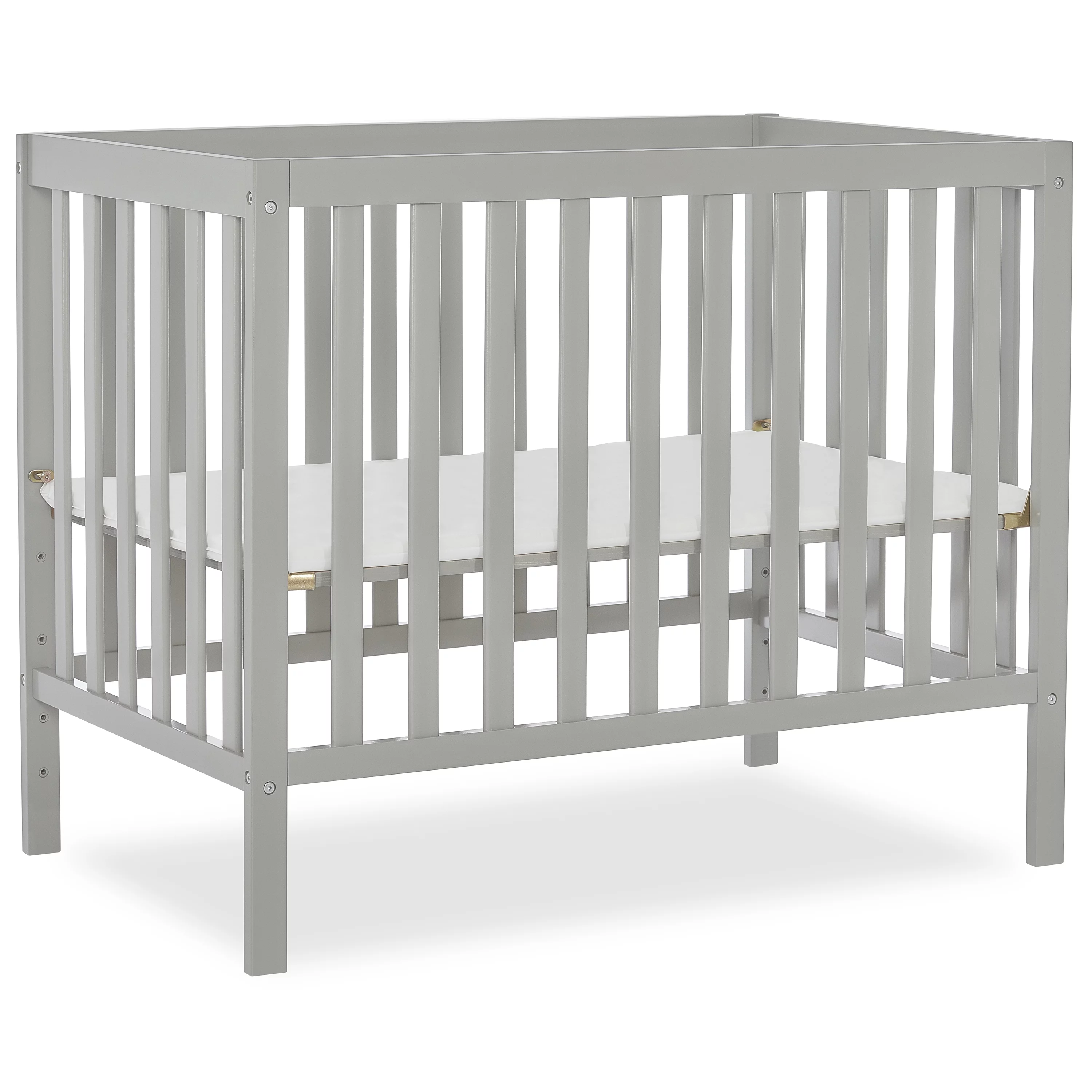 Dream On Me Edgewood 4-In-1 Convertible Mini Crib In Cool Grey