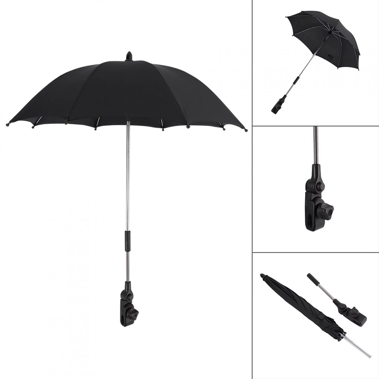 Fosa Baby  Umbrella,Baby Carriages Umbrella,Baby  Wheelchair Pushchair Pram UV Rays Sun Rain Parasol Umbrella + Clip
