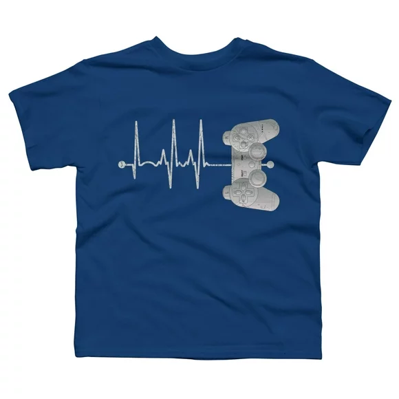 Gamer Heartbeat Teenage Boys Gifts Ideas Gaming Boys Royal Blue Graphic Tee - Design By Humans  XL