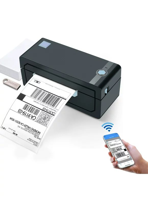 JADENS Thermal Label Printer, 4''x6'' Bluetooth Label Printer for Shipping Packages, Compatible with Windows Smartphone