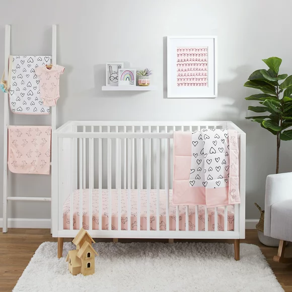 Little Star Baby Girl 3Pc Crib Bedding Set