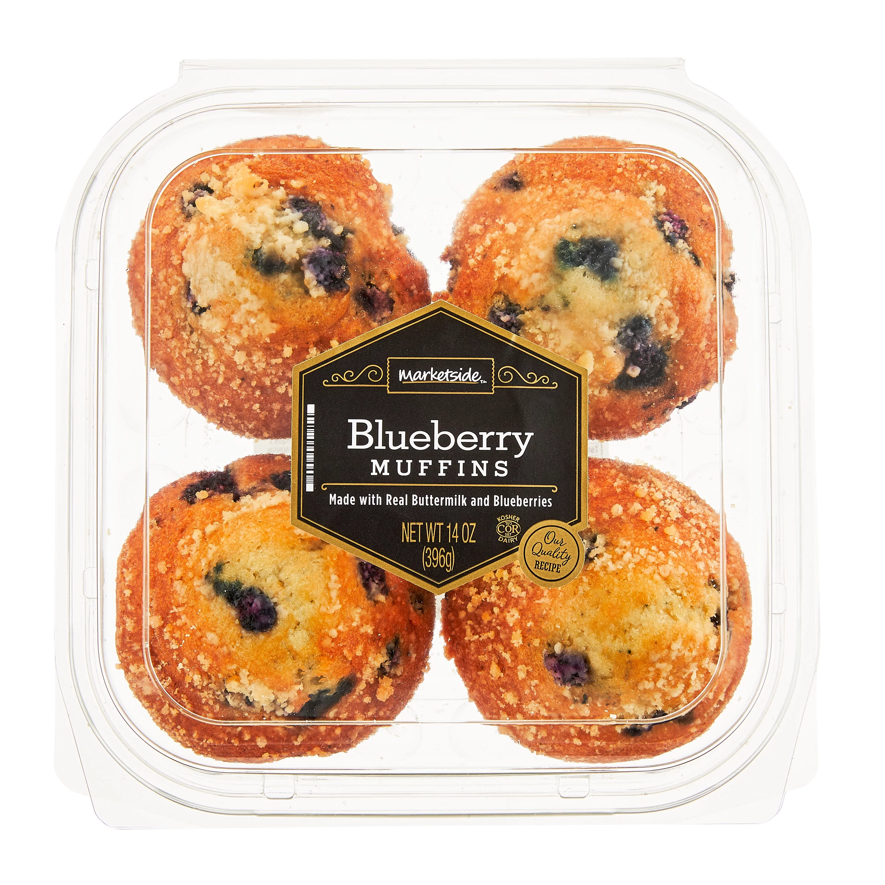 The Bakery at Walmart Blueberry Muffins, 4 count, 14 oz