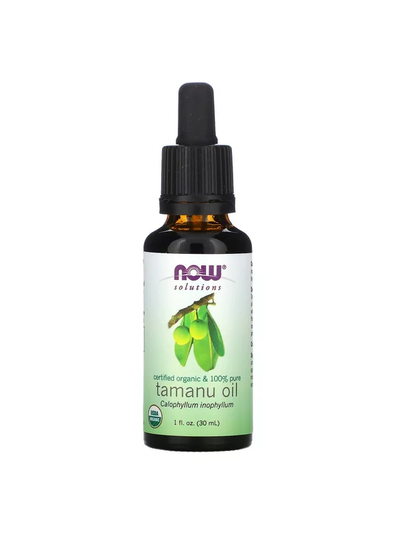 NOW Foods Solutions, Certified Organic & 100% Pure, Tamanu Oil, 1 fl oz (30 ml)