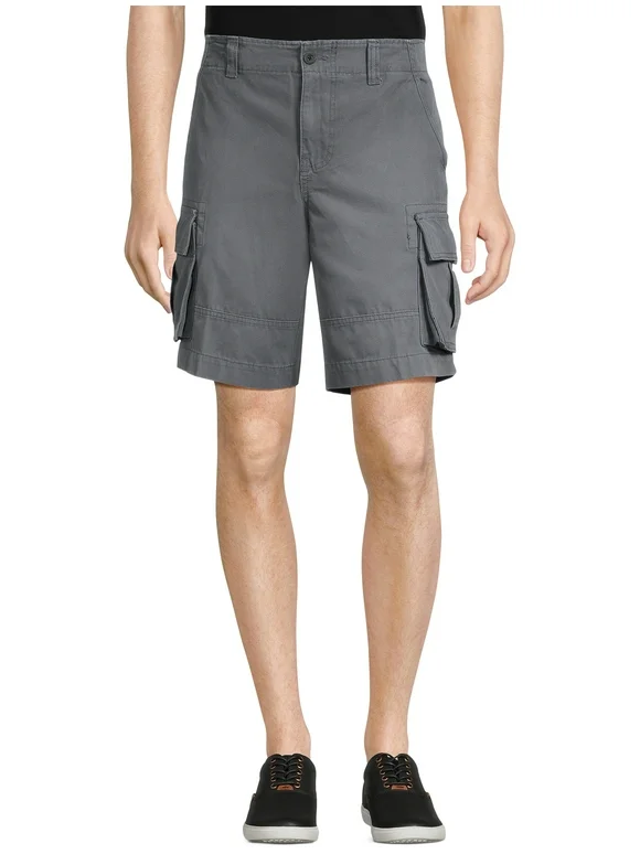 No Boundaries Men's Canvas Cargo Shorts, 10" Inseam, Sizes 28-40