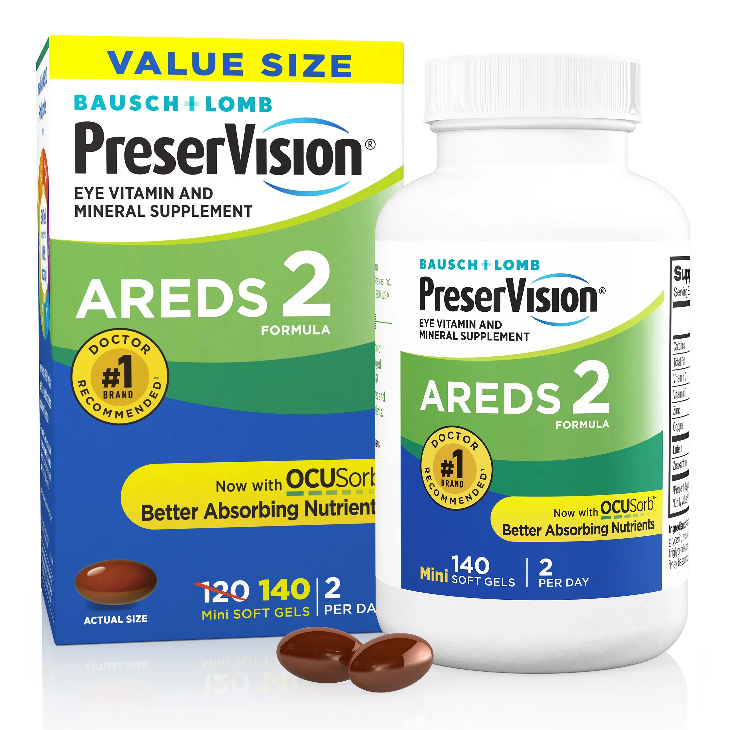 PreserVision® AREDS 2 Formula + Multivitamin, 140 Soft Gels (MiniGels)