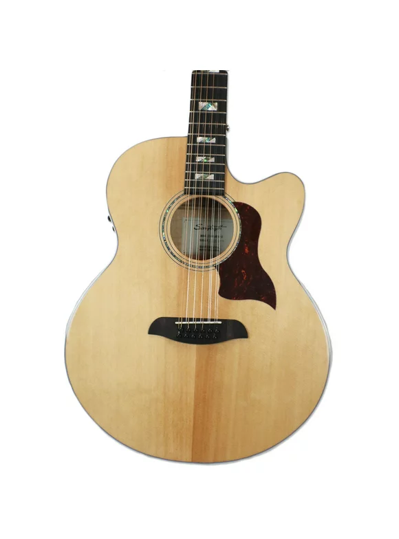 Sawtooth Spruce Jumbo Cutaway 12-String Acoustic-Electric Guitar with Flame Maple Back and Sides