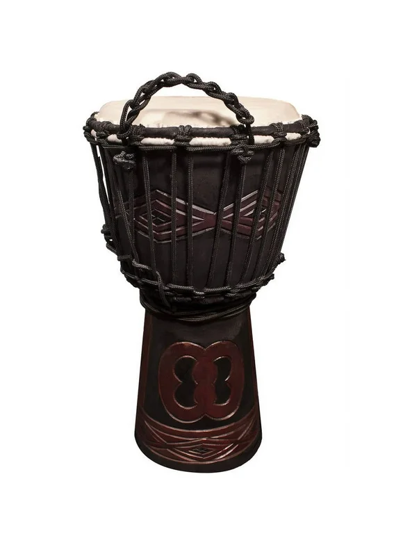 Sawtooth Tribe Series 8" Hand-Carved Unity Design Rope Djembe