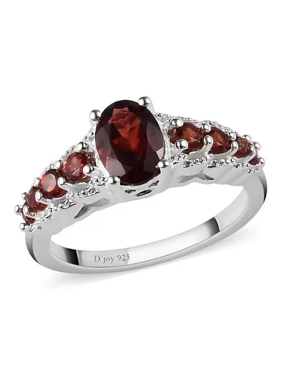 Shop LC Garnet Red Statement Ring for Women 925 Sterling Silver Size 11 Ct 1.16 Birthday Gifts for Women
